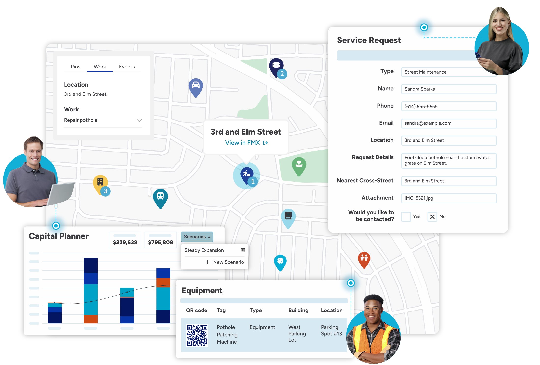 local government software features mapping, capital planning, asset management, and service request capabilities