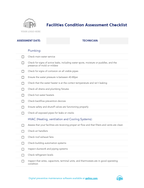 FMX facilities condition assessment checklist