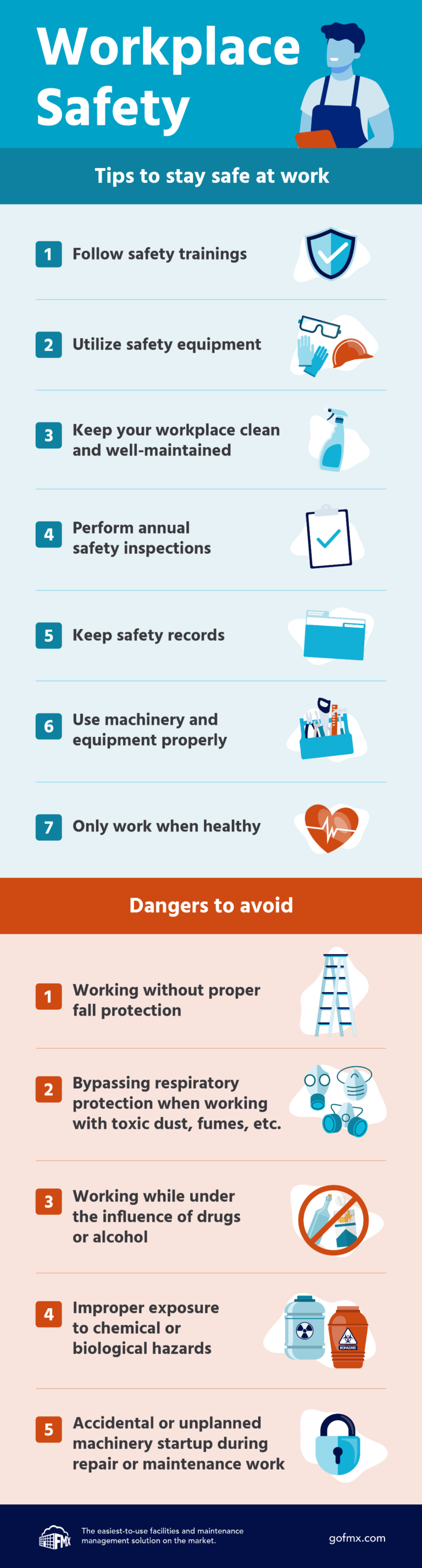 workplace safety tips infographic
